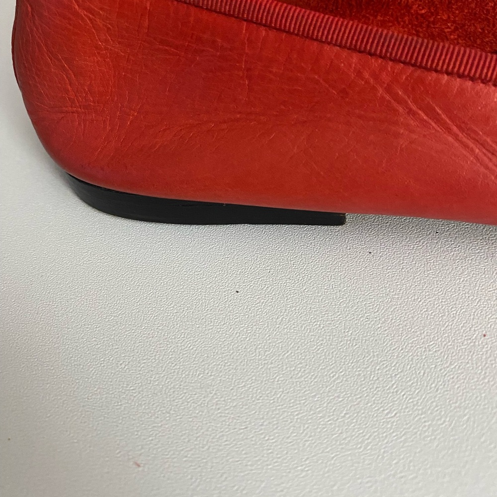 Gallery Lafayette Vintage Red and Black Spectator Flats.  Made in France Size 7 - Picture 3 of 7